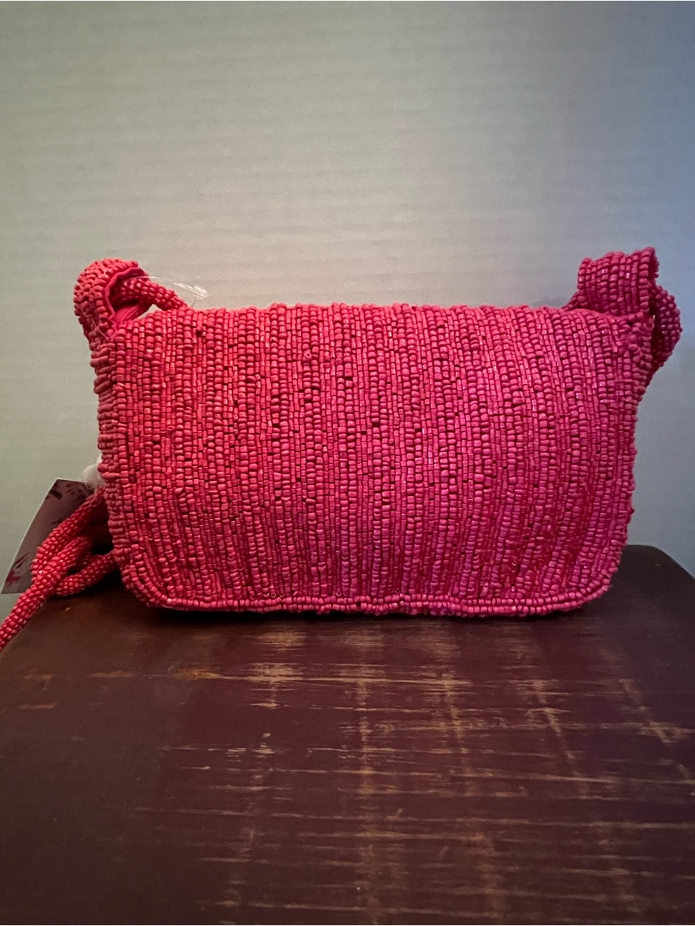Beaded Pink Chain-Link Crossbody Bag - Picture 4 of 8